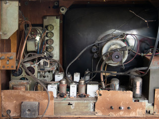 inside of old television