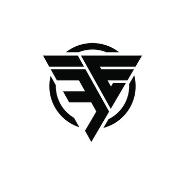 3E E3 Triangle Logo Circle Monogram Design Vector Super Hero Concept
