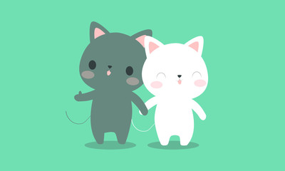 vector illustration of cats