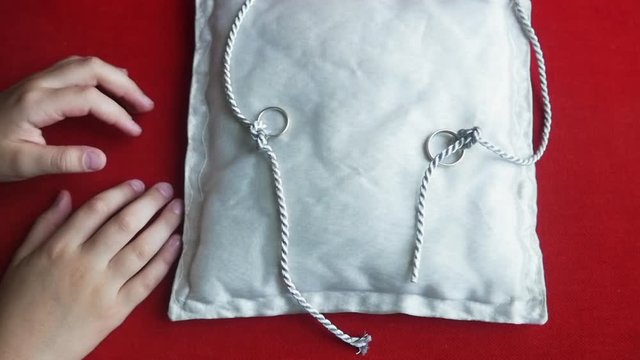Traditional jewish rings during wedding