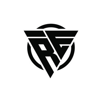 RE ER Triangle Logo Circle Monogram Design Vector Super Hero Concept