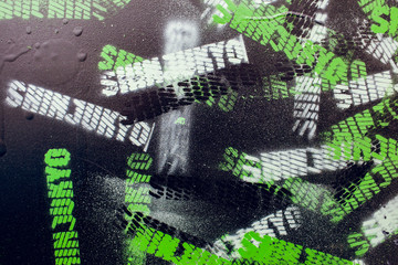 paint swabs on the canvas