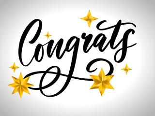Congrats Congratulations card lettering calligraphy text Brush