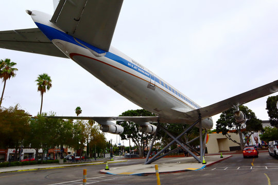Los Angeles, California - September 28, 2019: United Airlines Douglas DC-8 Jet Mainliner N8066U located at California Science Center, Exposition Park, Los Angeles