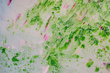 paint swabs on the canvas