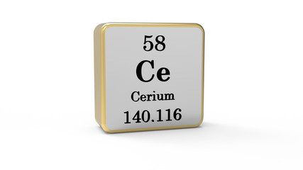3d Cerium Element Sign. Stock image.