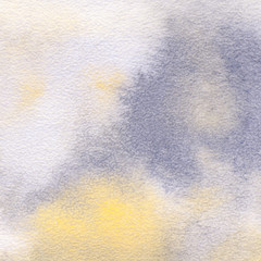 light gray-blue-yellow watercolor background. Texture backdrop, macro.