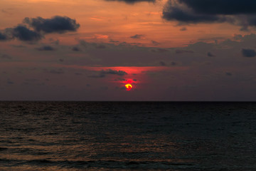 Beautiful sunset cloudy sky