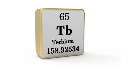 3d Terbium Element Sign. Stock image.
