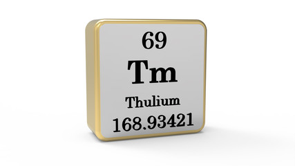 3d Thulium Element Sign. Stock image.