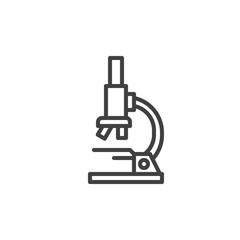 Scientific microscope line icon. linear style sign for mobile concept and web design. Research microscope outline vector icon. Symbol, logo illustration. Vector graphics