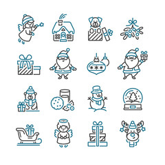 Set of Christmas icons for design and decoration