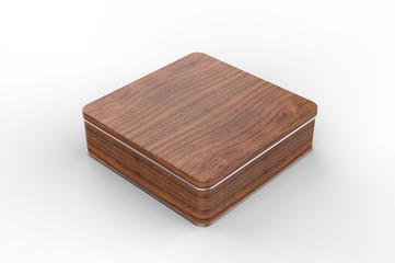 Blank tin container for branding and design. 3d render illustration.