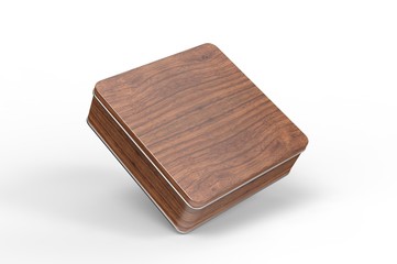 Blank tin container for branding and design. 3d render illustration.