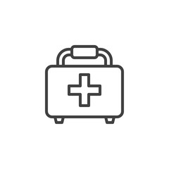 Medical case line icon. linear style sign for mobile concept and web design. First aid kit outline vector icon. Symbol, logo illustration. Vector graphics
