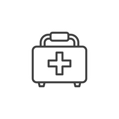 Medical case line icon. linear style sign for mobile concept and web design. First aid kit outline vector icon. Symbol, logo illustration. Vector graphics