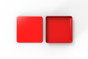 Blank tin container for branding and design. 3d render illustration.