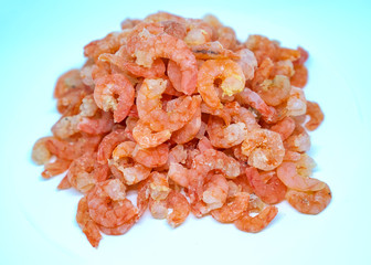 Dried shrimp is peeled and the red meat is a seafood food with many nutritious values for humans