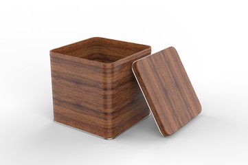 Blank tin container for branding and design. 3d render illustration.