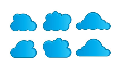 Cloud Icons in a trendy flat style that is isolated on a white background. Vector illustration element.