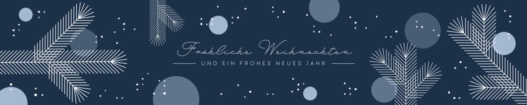 Weihnachtskarte mit &Auml;sten dunkelblau