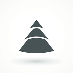 Fototapeta premium Christmas tree. Tree icon in flat design. Xmas cartoon background. merry spruce fir. Winter illustration isolated on white. Pine
