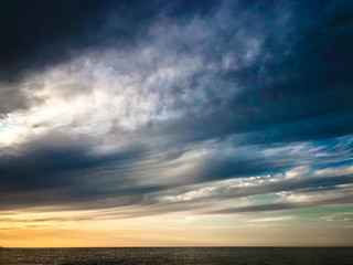 Sunset on the Baltic Sea Barge