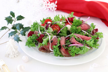 ローストビーフサラダ　クリスマス　