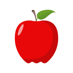 Red Apple Fruit Icon Vector