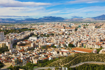 Fototapeta na wymiar Beautiful cityscape with bull ring in Alicante, Spain