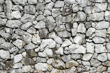 Stone wall texture background. Brick texture, Grunge brick wall background. Design decorative pattern gray natural color surface with cement.