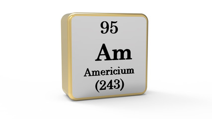 3d Americium Element Sign. Stock image.