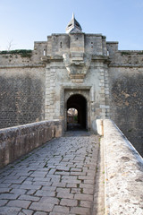 Fototapeta na wymiar Blaye Citadel entrance world heritage site in Gironde France