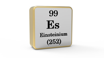 3d Einsteinium Element Sign. Stock image.