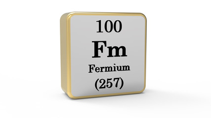 3d Fermium Element Sign. Stock image.