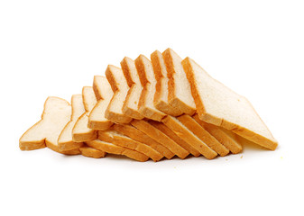 sliced bread on white background