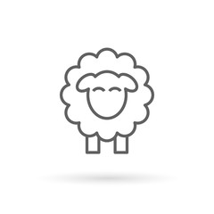 Line icon sheep side on white background - 308904909