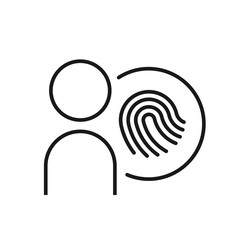 User protection line icon. Person with lock in circle on white background. Security concept. Vector illustration