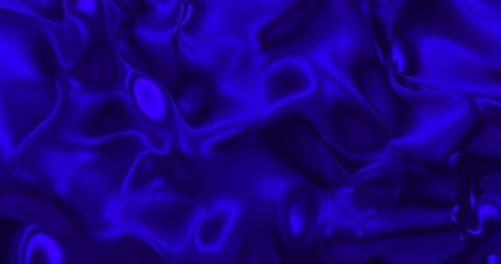 Blue metallic wave liquid background. Glamour satin lava texture 3D rendering.