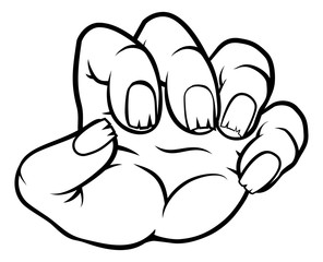 An illustration of a monster claw cartoon hand
