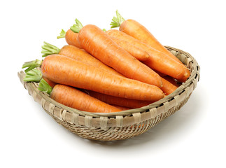 Fresh carrot on a white background