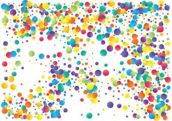 Festive color round confetti background. Abstract frame confetti texture for holiday, postcard, poster, website, carnivals, birthday and children's parties. Cover confetti mock-up. Wedding card layout