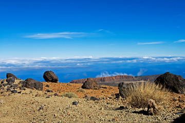 road to the Teide volcano, natural background, mountain landscape