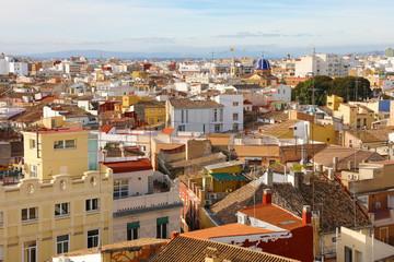 Valencia cityscape from Torres de Serranos, Spain, Europe