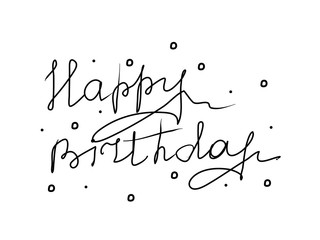 Happy birthday. Hand lettering for concept design. Information vector illustration concept. Typography background template simple