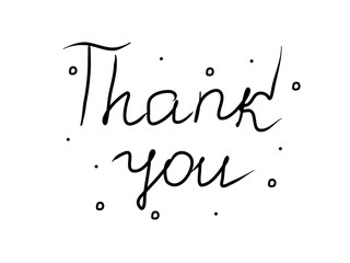 Thank you. Hand lettering for concept design. Information vector illustration concept. Typography background template simple