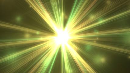 Abstract space background with circles and light rays.