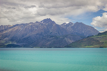 Beautiful Lake Wakatipu between Queenstown and Glenorchy New Zealand 