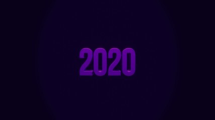 2020 new year neon purple sign
