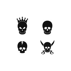 set of skull logo vector icon template illustration